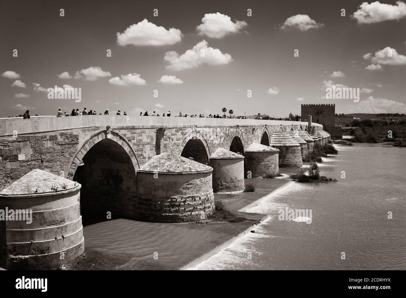Bridge and city ancient architecture of Cordoba in Spain. Stock Photo