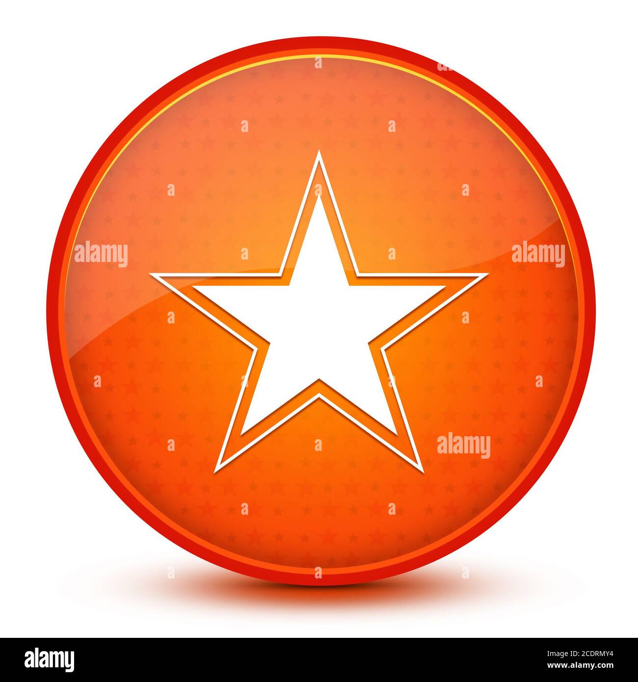 Star icon isolated on glossy star orange round button abstract illustration Stock Photo