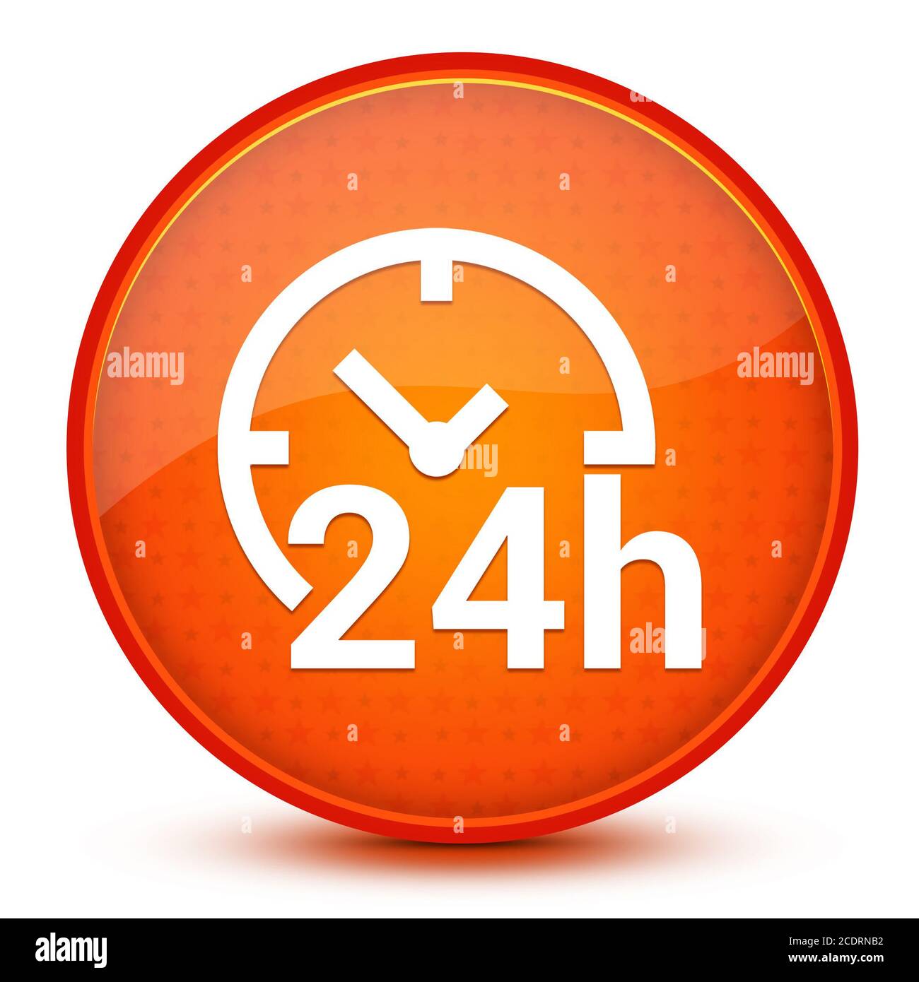 24 Hours Clock Icon Isolated On Glossy Star Orange Round Button Abstract Illustration Stock Photo Alamy