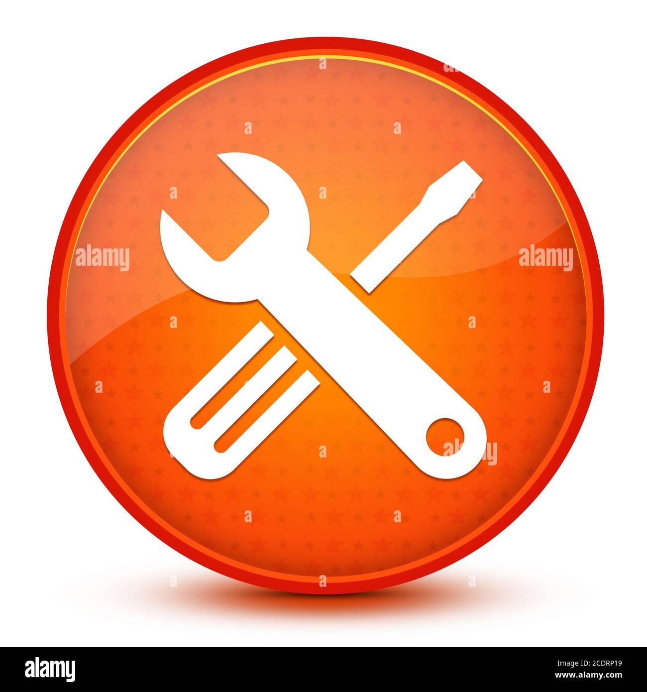 Tools icon isolated on glossy star orange round button abstract ...