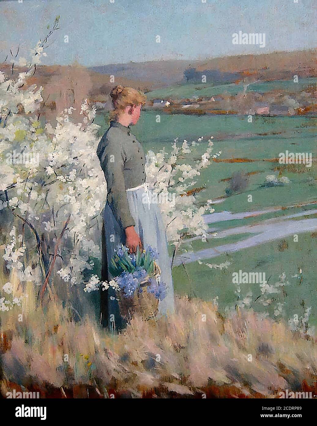 Baudouin Paul Albert - Springtime - French School - 19th  Century Stock Photo