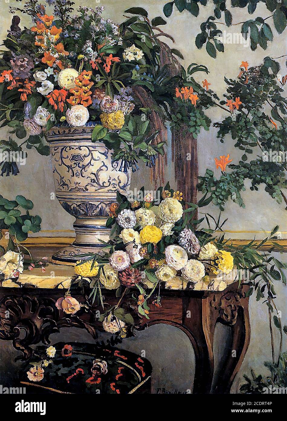 Bazille Jean FréDéric - Flowers - French School - 19th  Century Stock Photo