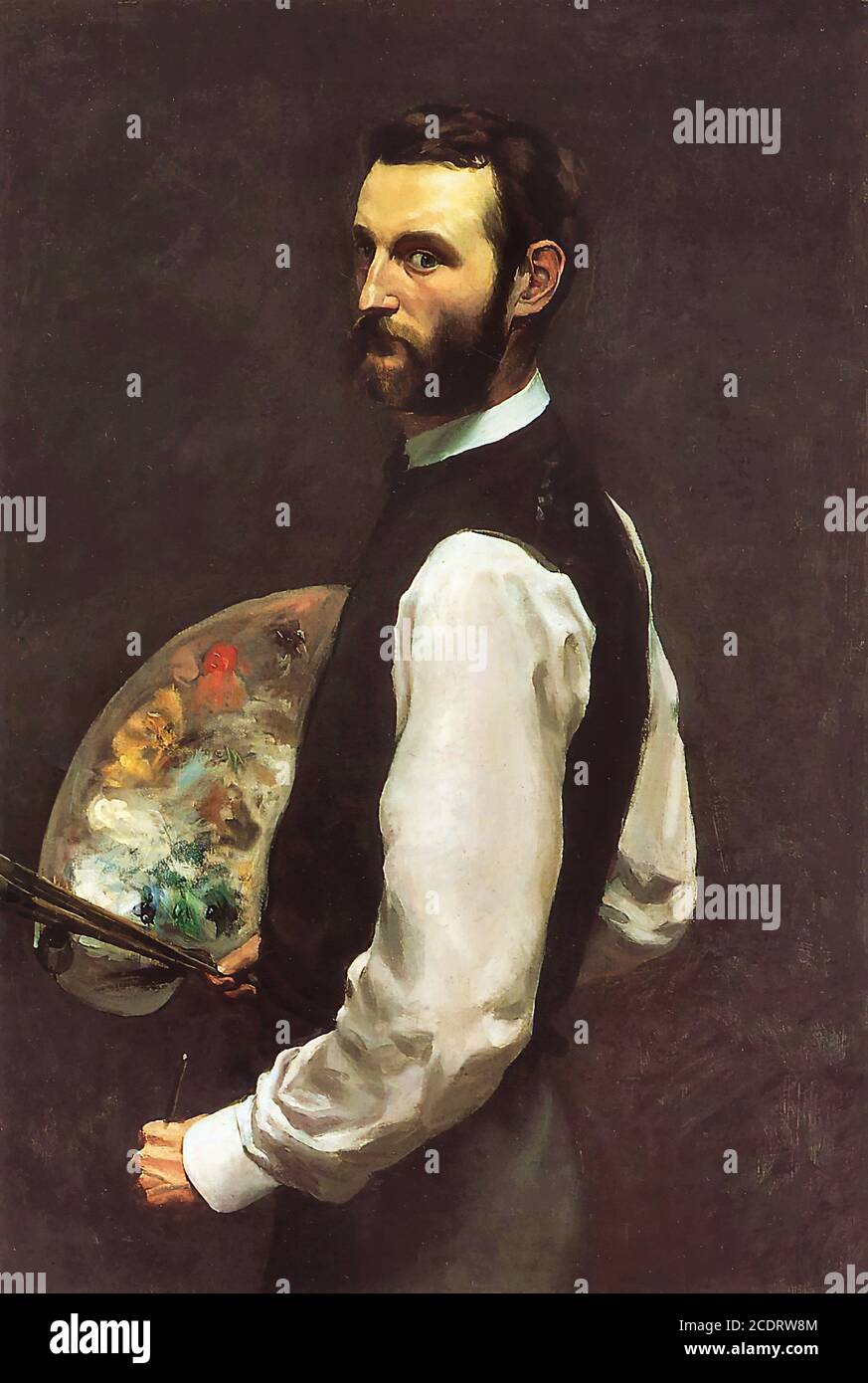 Bazille Jean FréDéric - Self Portrait with Palette - French School - 19th  Century Stock Photo