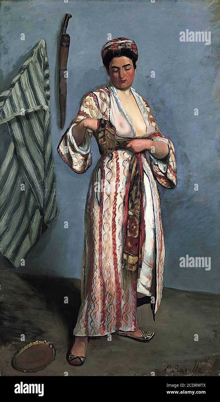 Bazille Jean FréDéric - Woman in Moorish Costume (Mauresque) - French School - 19th  Century Stock Photo