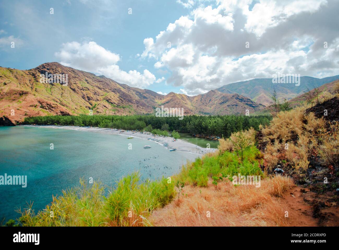 Scenic view of Anawangin Cove, Zambales, Philippines. Stock Photo