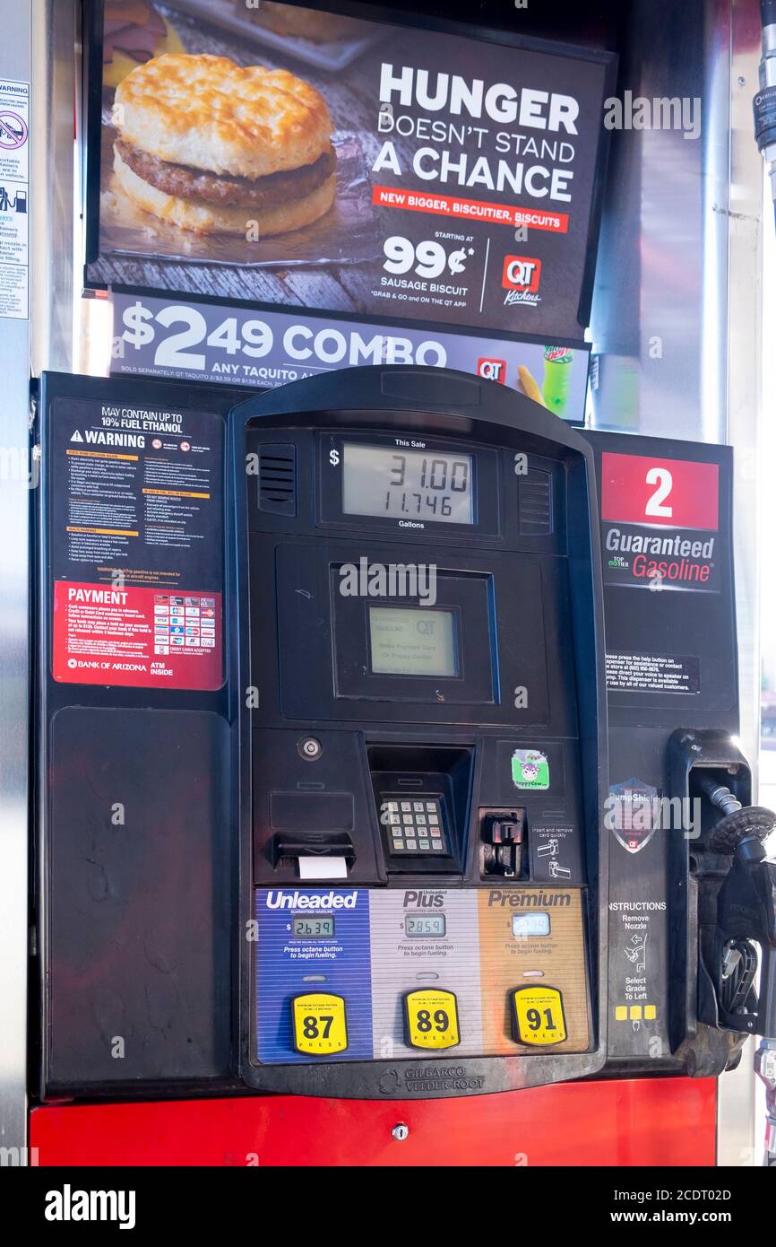 QuickTrip gas station pump, Arizona, USA Stock Photo Alamy