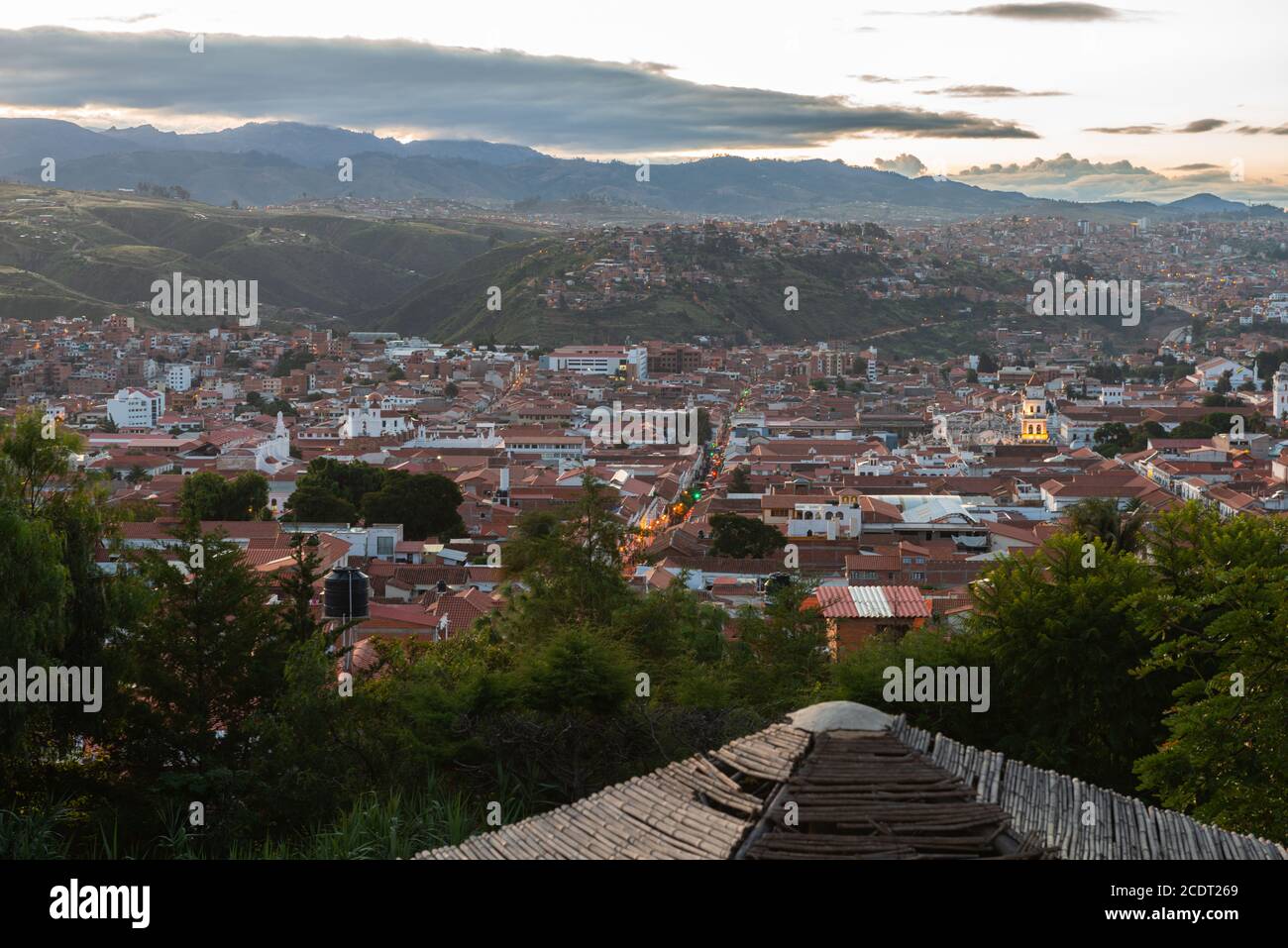 City from viewpoint  Mirador de la Recoleta, Sucre, constitutional capital of Bolivia,capital of the Chuquisaca Department, Bolivia, Latin America Stock Photo