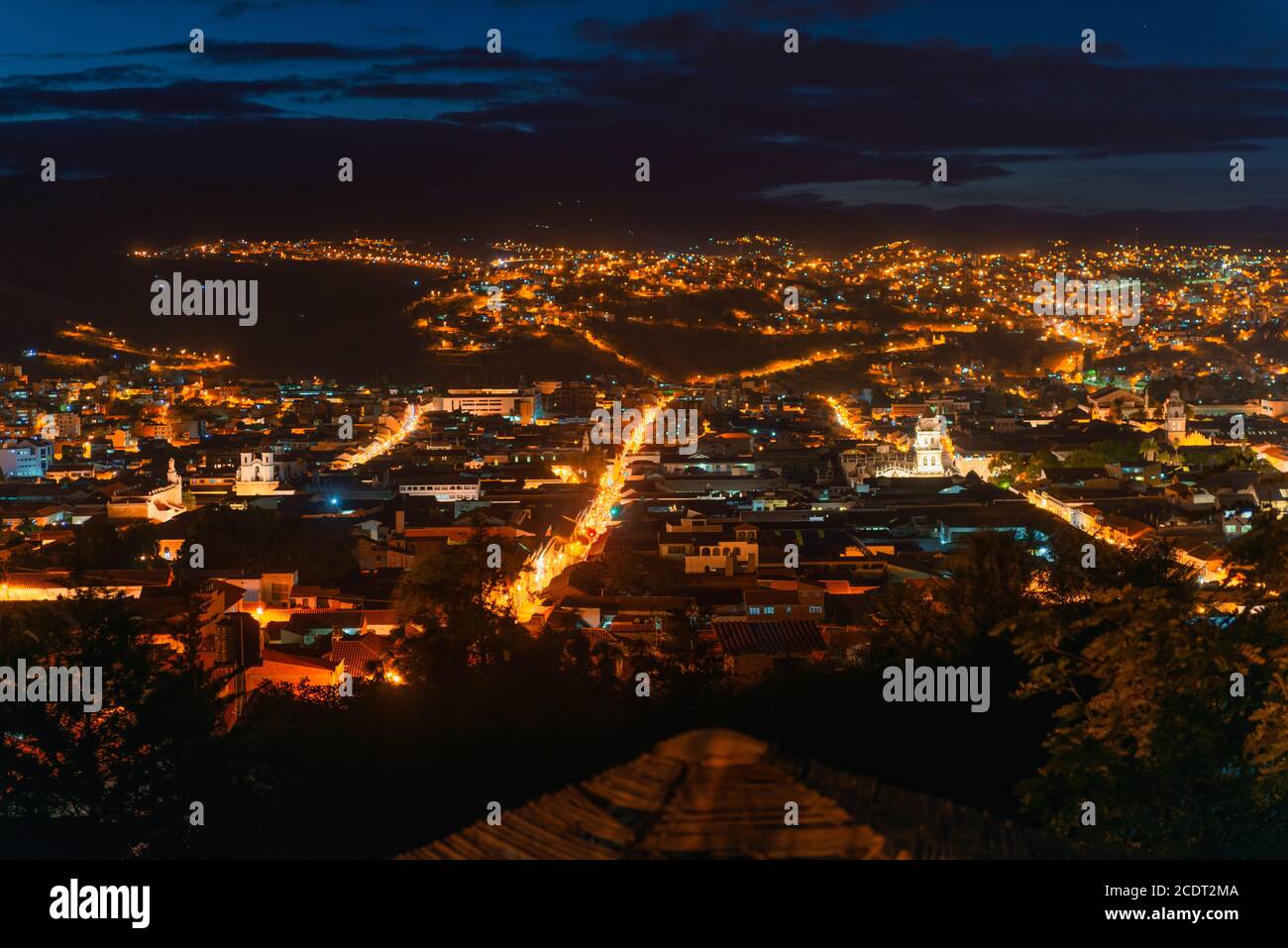 City from viewpoint  Mirador de la Recoleta, Sucre, constitutional capital of Bolivia,capital of the Chuquisaca Department, Bolivia, Latin America Stock Photo