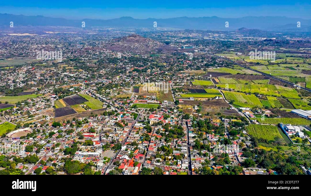 Aerial view of the town of Cuernavaca in the state of Mexico Stock Photo