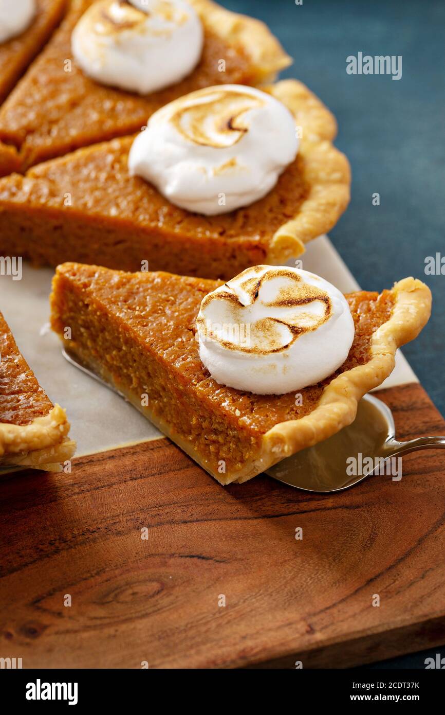 Sweet potato pie with marshmallow topping Stock Photo Alamy