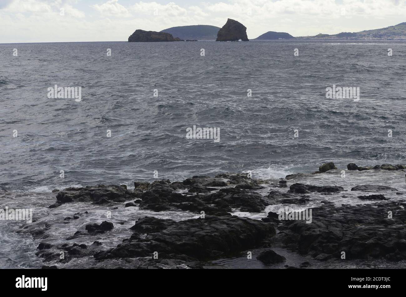 Ilheus da Madalena, two rocky islets off the coast of Pico island ...