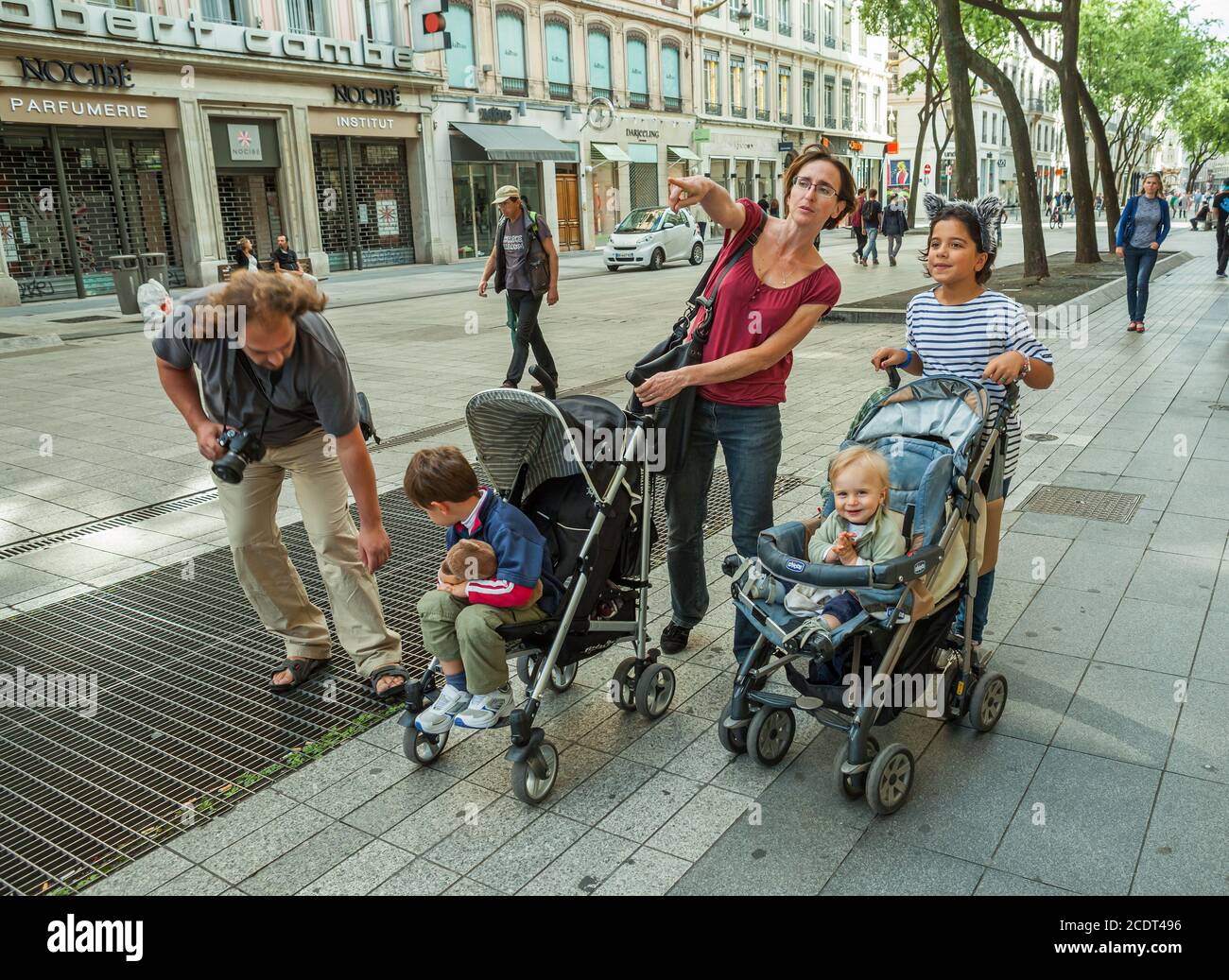 a European family on vacation Stock Photo