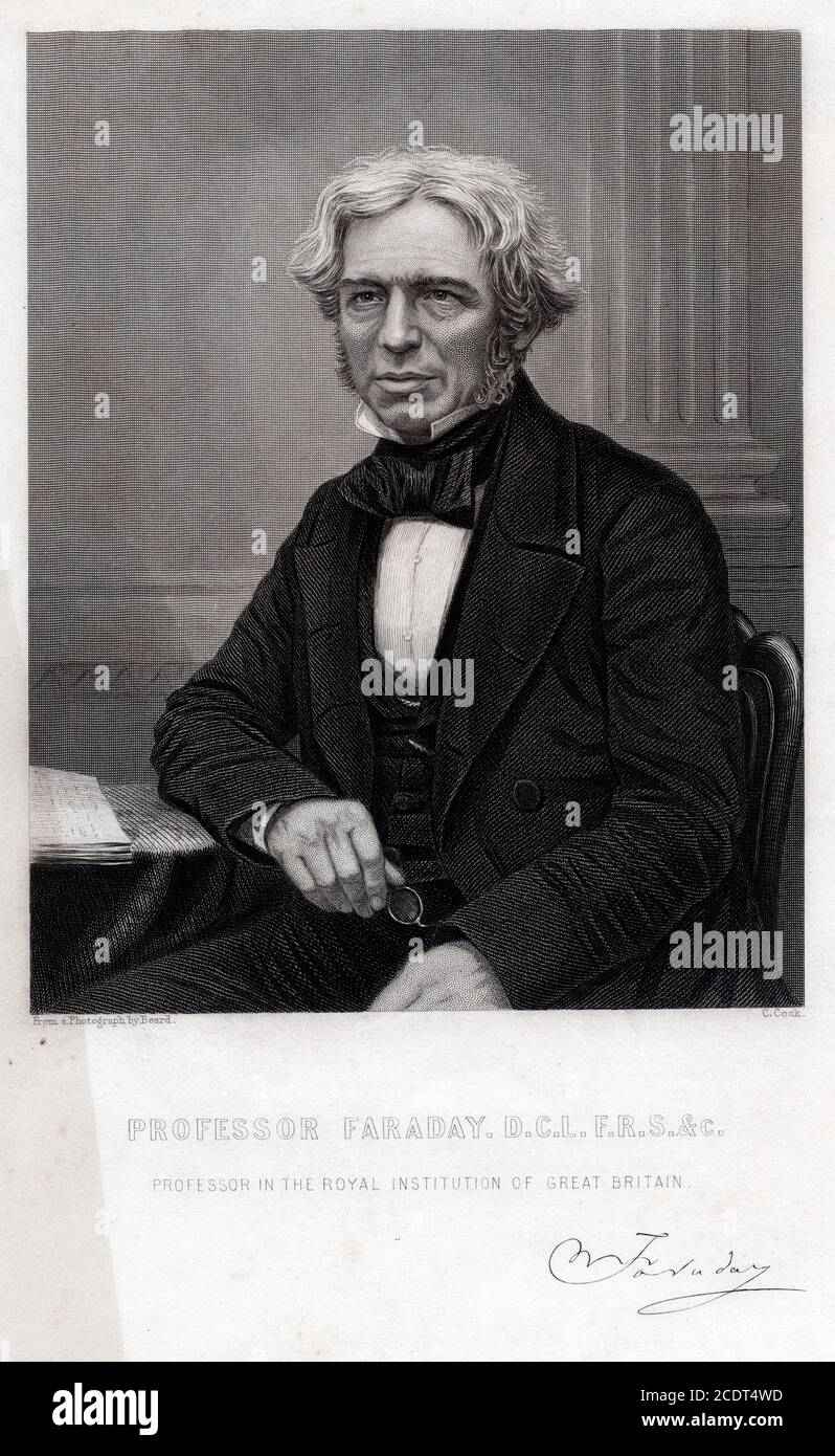 Michael Faraday, ca 1855, by Richard Beard Stock Photo