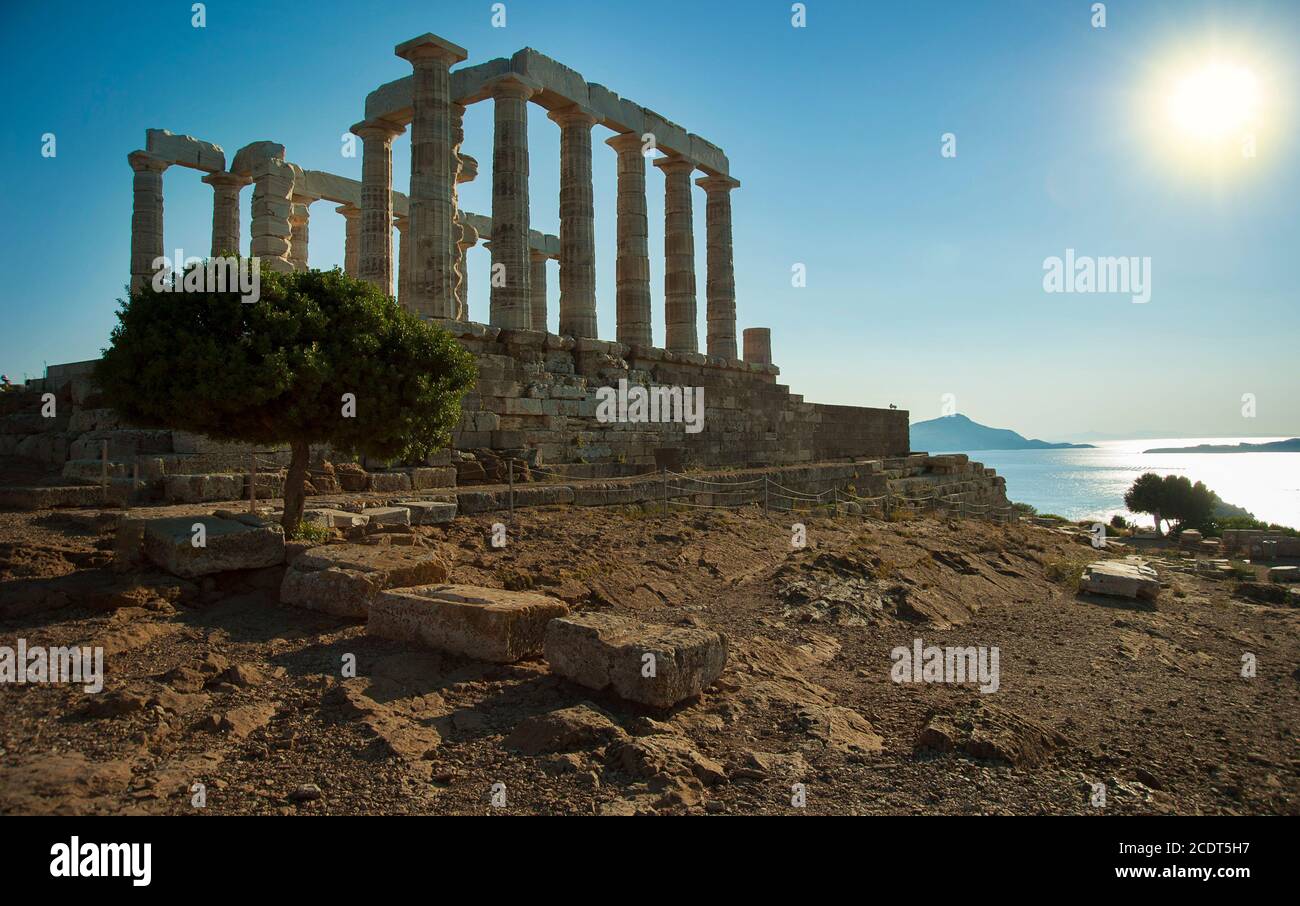 Cape Sounion Temple of Poseidon, Athens Greece Stock Photo - Alamy