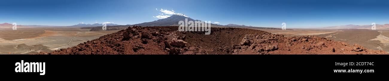 Round view from the top of Volcan Poruña Stock Photo