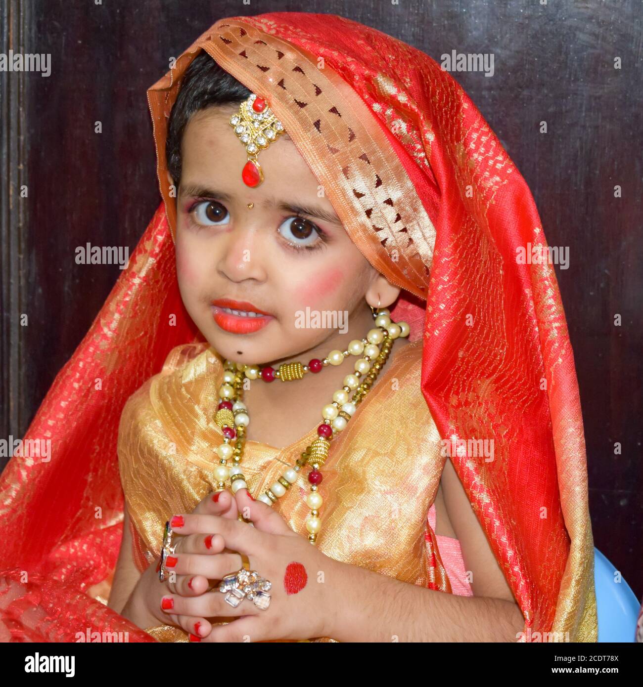 Cute Indian Kid dressed up as little Lord Radha on the occasion of ...