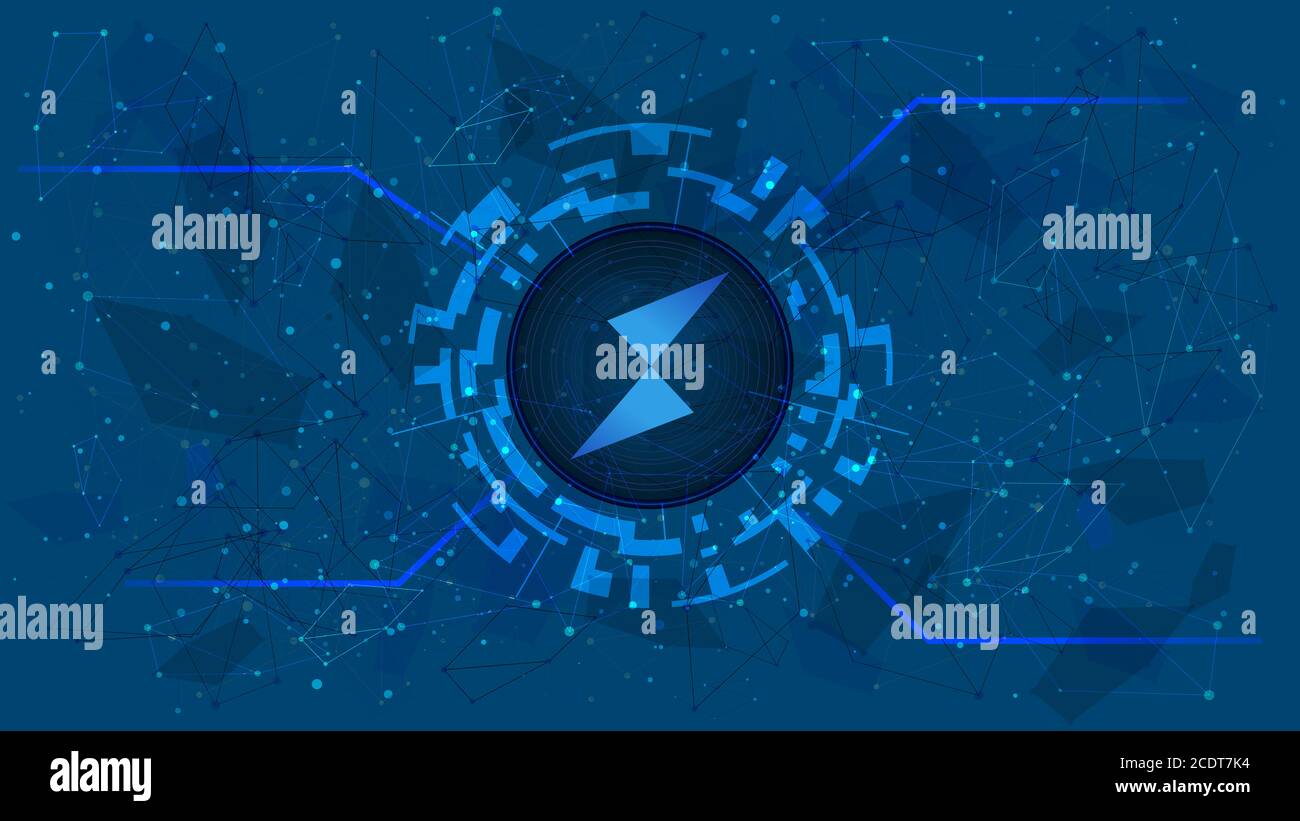 Thorchain RUNE token symbol of the DeFi project in a digital circle with a  cryptocurrency theme on a blue background. Cryptocurrency icon Stock Photo  - Alamy