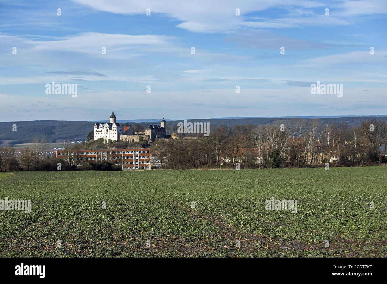 Burg Ranis and the school of the city, Saale-Orla-Kreis, Thuringia, Germany, Europe Stock Photo