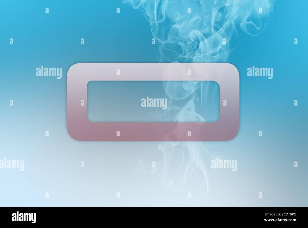 Sky blue smoke cloud, silver gray horizontal frame. Abstract motion diffusion Stock Photo