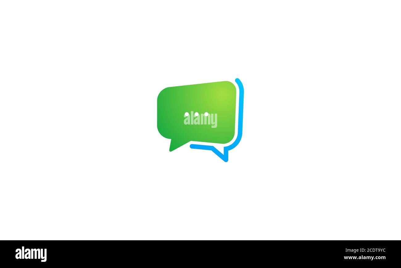 Abstract square round chat bubble communication logo design Stock Vector
