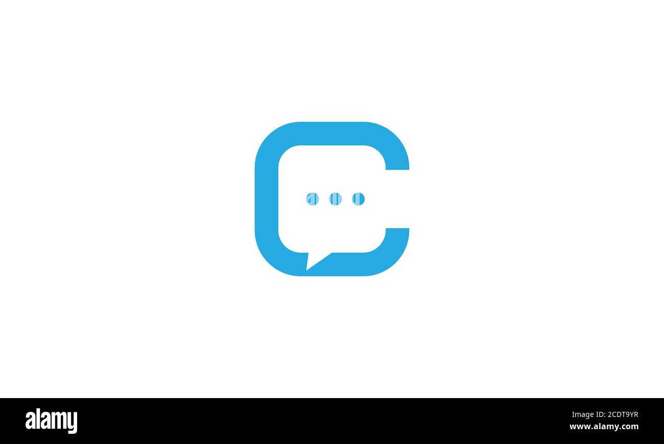 letter C or initial C with bubble chat communication logo design Stock Vector