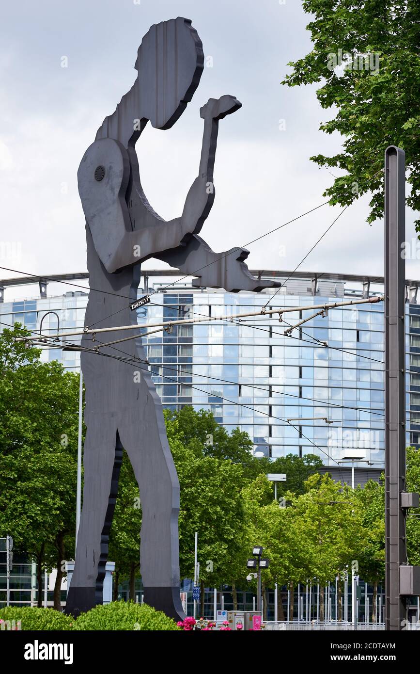 Hammering Man, Frankfurt, Germany Stock Photo