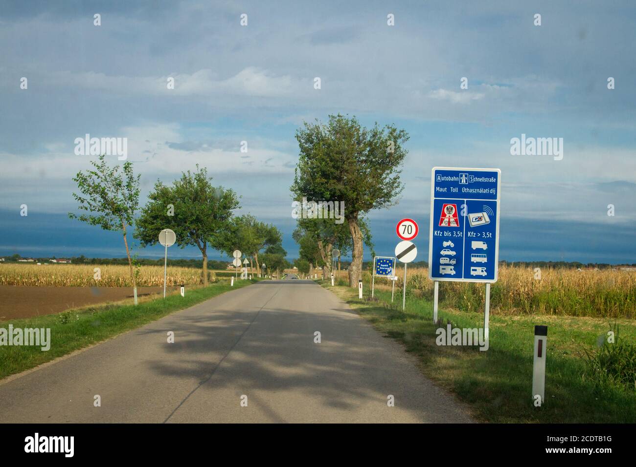 Border checkpoint, Halbturn, Burgenland, Austria Stock Photo