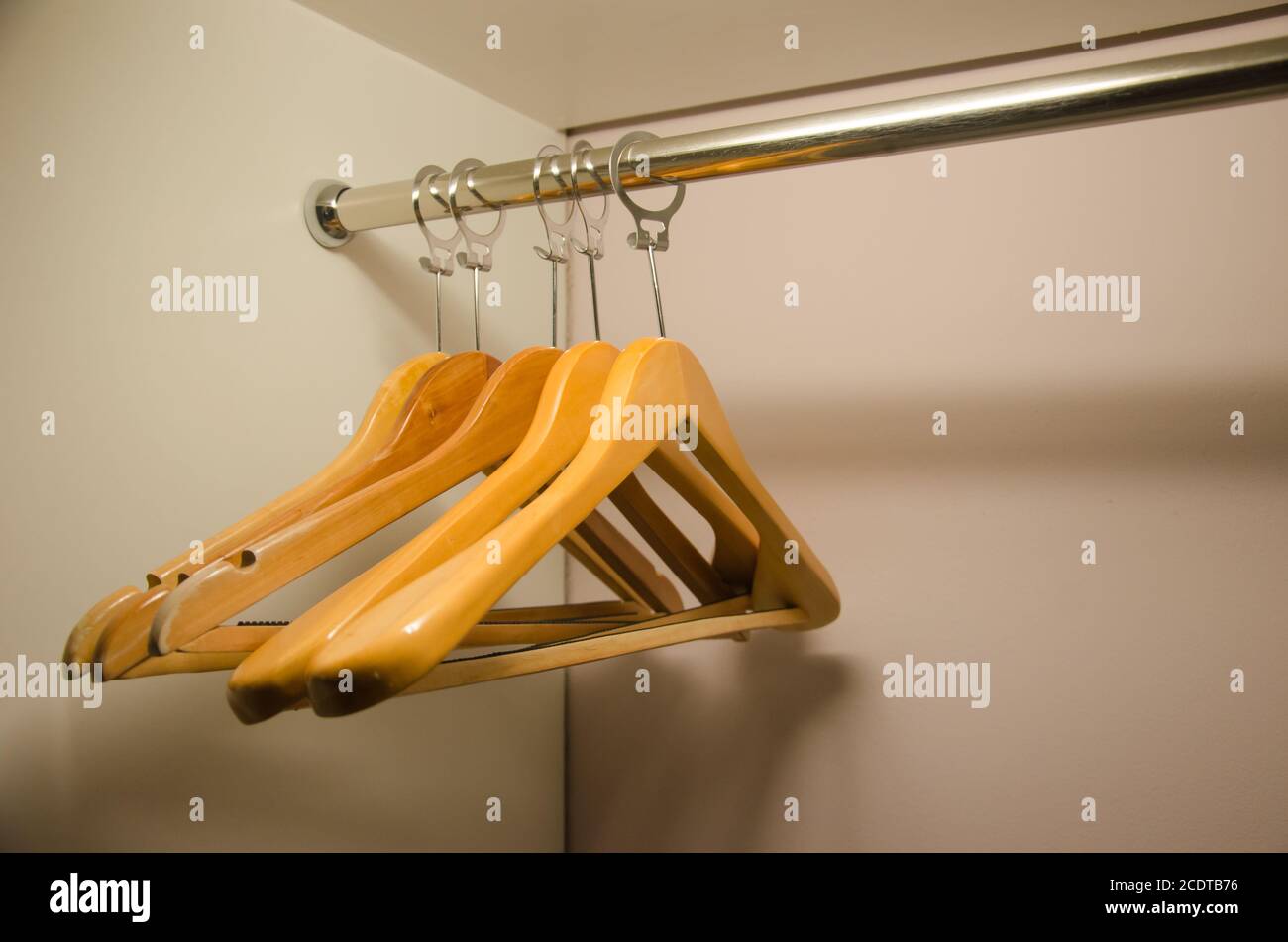 Hangers in the closet Stock Photo Alamy