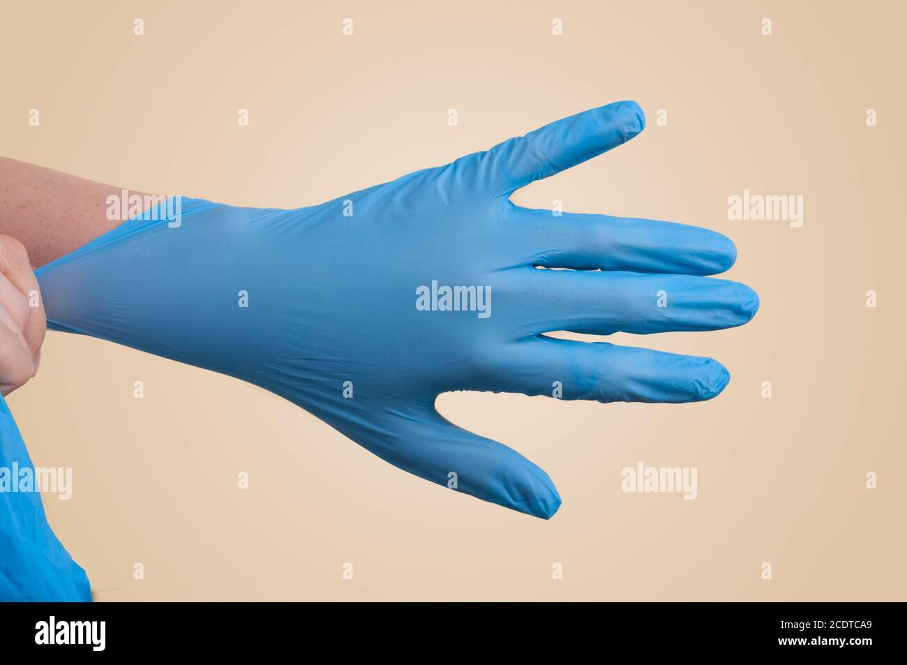 Medical gloves on hands. Medical gloves to protect against infection
