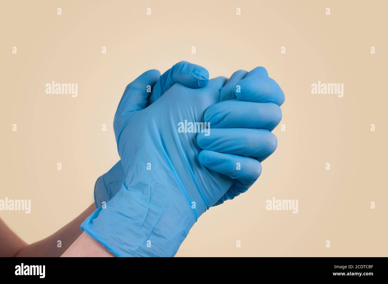 Medical gloves on hands. Medical gloves to protect against infection