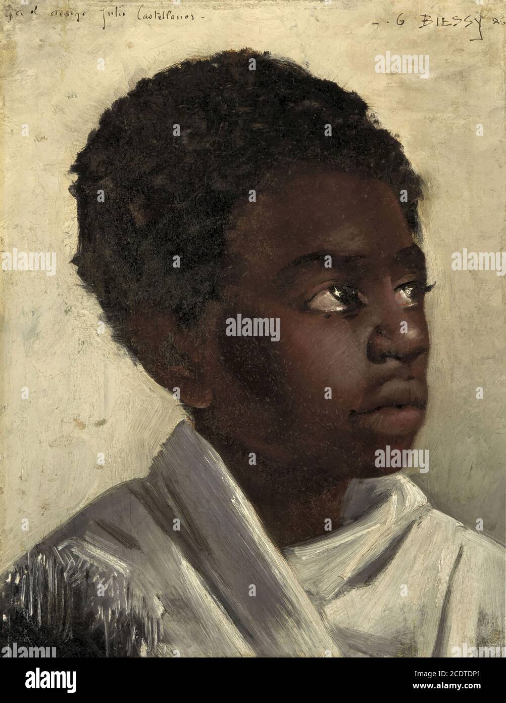 Biessy Marie Gabriel - Portrait D 'un Jeune Africain - French School - 19th  Century Stock Photo