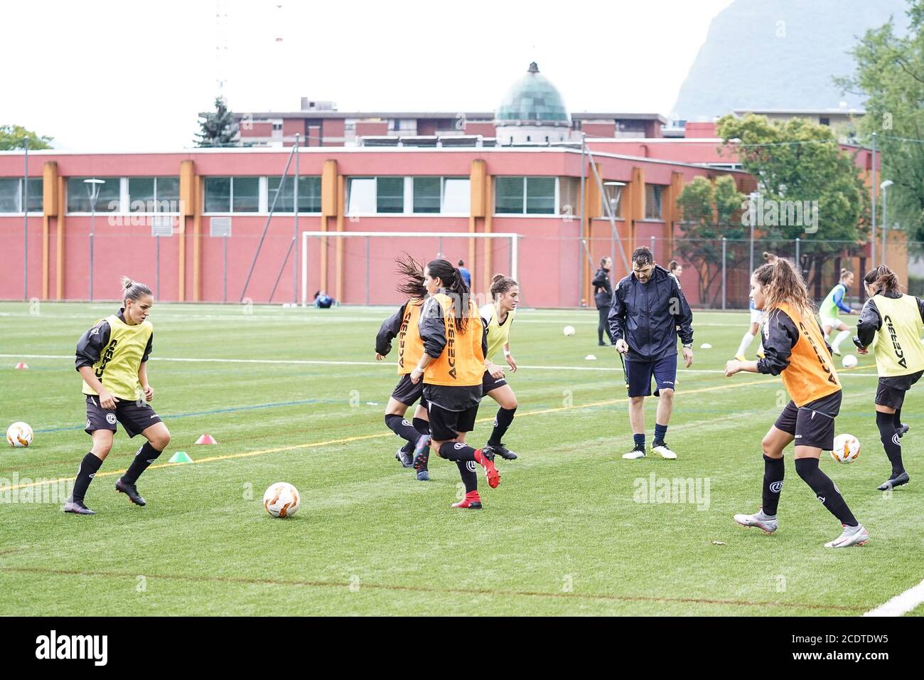 Lugano, Switzerland. 01st May, 2021. May 1st, 2021, Lugano, Stadio Comunale  Cornaredo, AXA Women's Super League: FC Lugano Femminile - FC Luzern, FC  Lugano players let the fans celebrate. In the picture