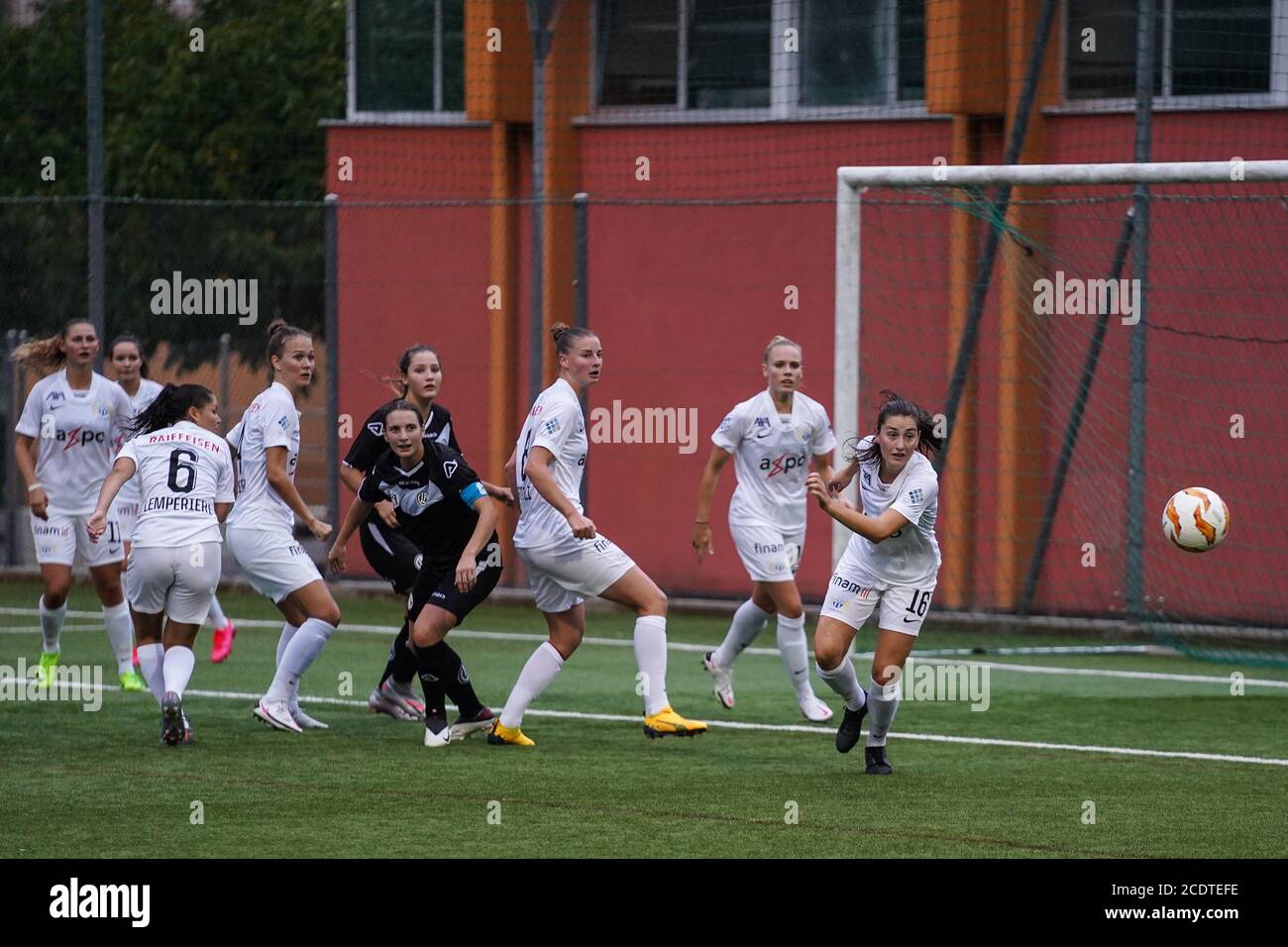 Lugano, Switzerland. 01st May, 2021. May 1st, 2021, Lugano, Stadio Comunale  Cornaredo, AXA Women's Super League: FC Lugano Femminile - FC Luzern, FC  Lugano players let the fans celebrate. In the picture