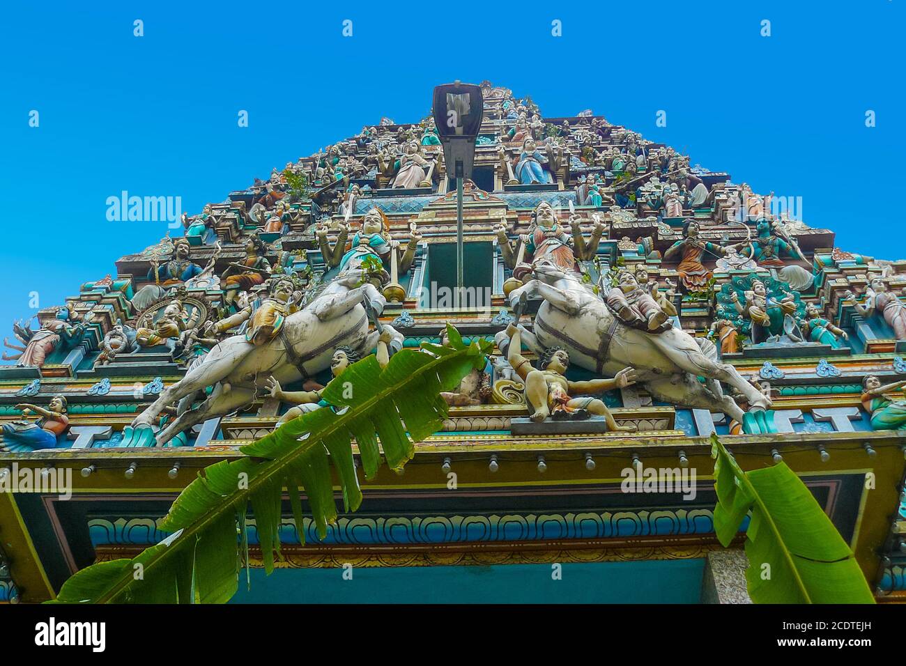 Sri Mahamariamman Temple Kuala Lumpur bottom view Stock Photo