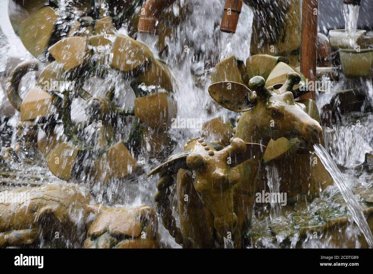 Fountain of Inventors in Koblenz Stock Photo Alamy