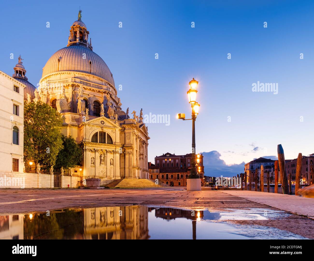 The Basilica di santa Maria della Salute in Venice at sunset Stock ...