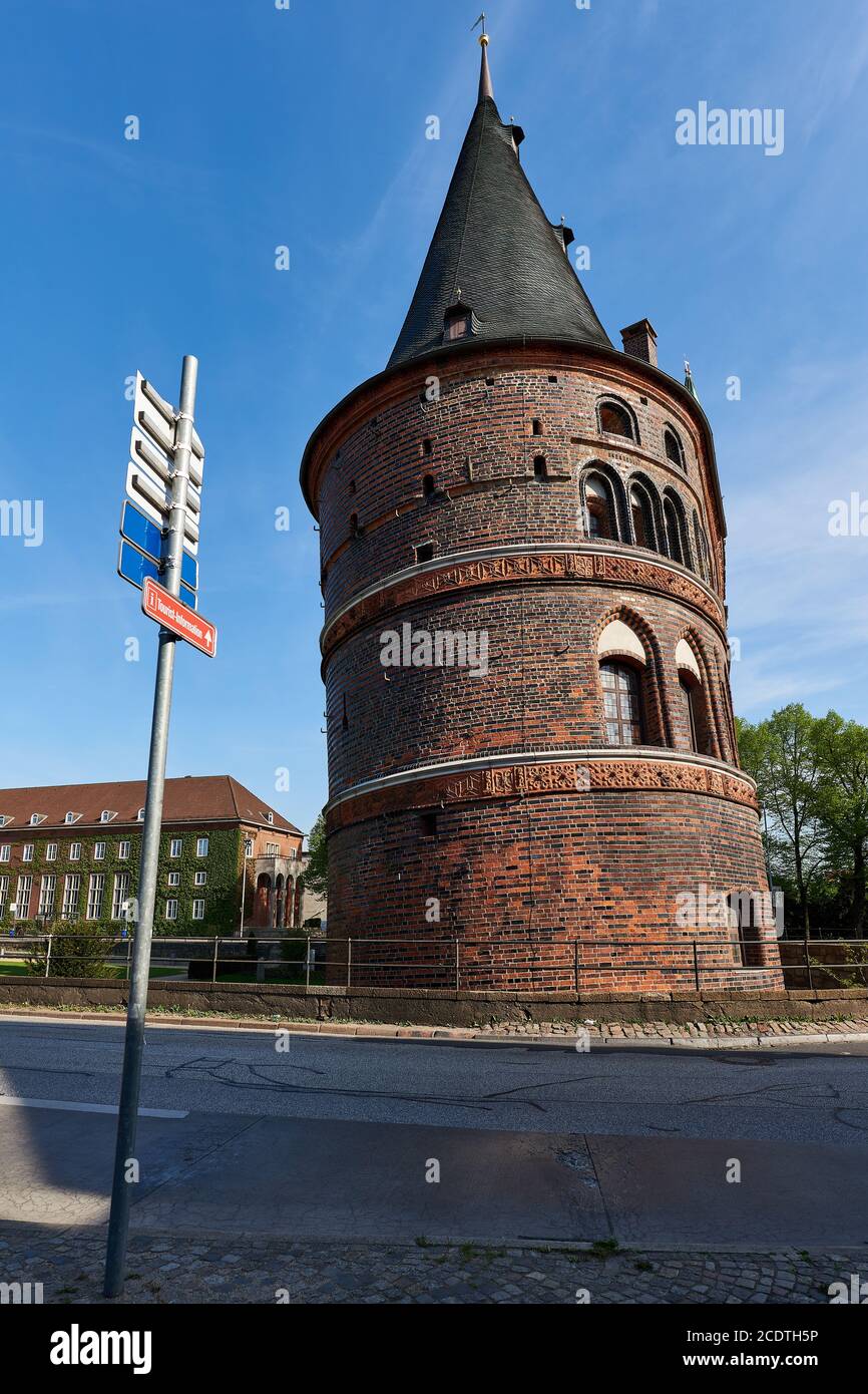 Holsten Gate, Side view, Lübeck, Germany Stock Photo