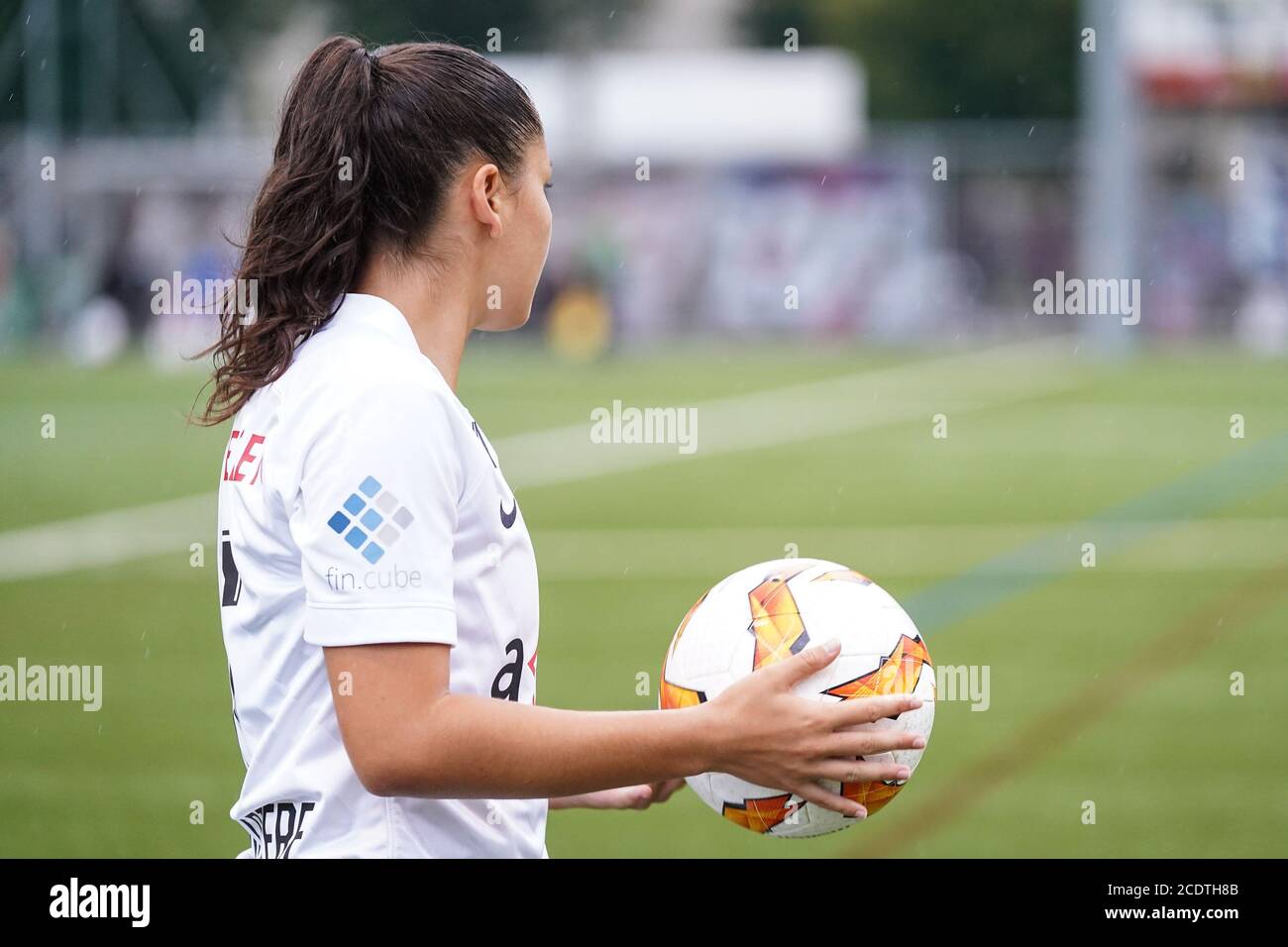 Lugano, Switzerland. 01st May, 2021. May 1st, 2021, Lugano, Stadio Comunale  Cornaredo, AXA Women's Super League: FC Lugano Femminile - FC Luzern, FC  Lugano players let the fans celebrate. In the picture