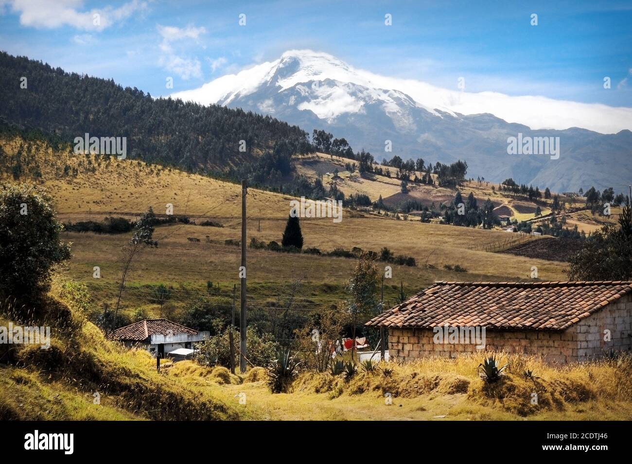 Landscape of Ecuador overlooking the Cotacachi volcano Stock Photo