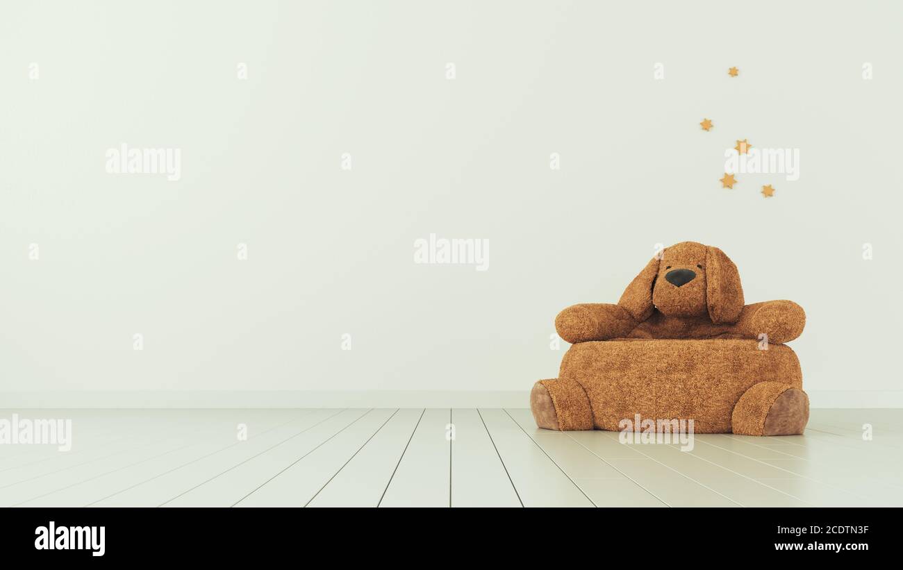 3d Rendering of a dog toy with stars on white wall background. 3D rendering Stock Photo