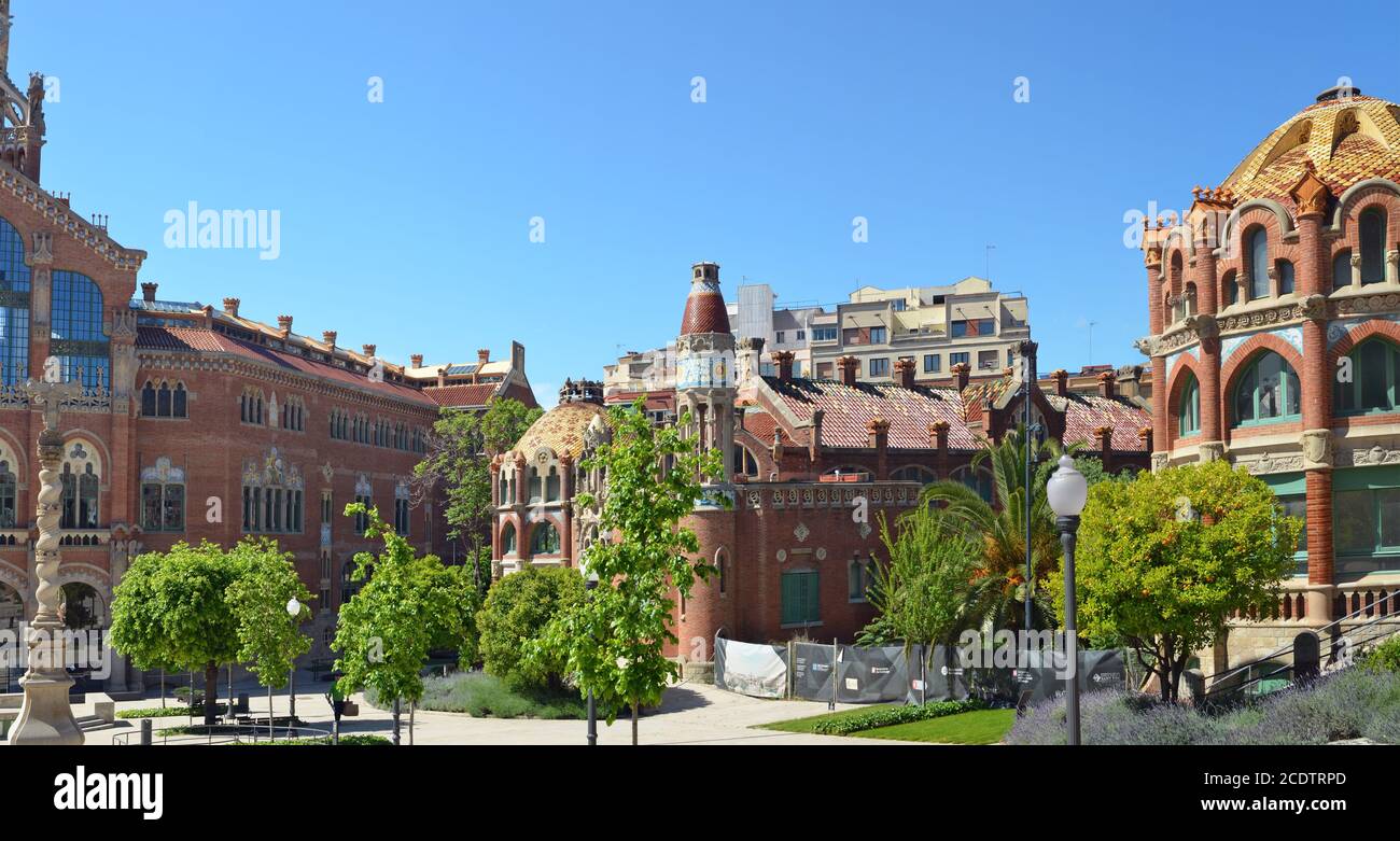 The hospital of the Holy Cross and St. Paul on Barcelona Stock Photo