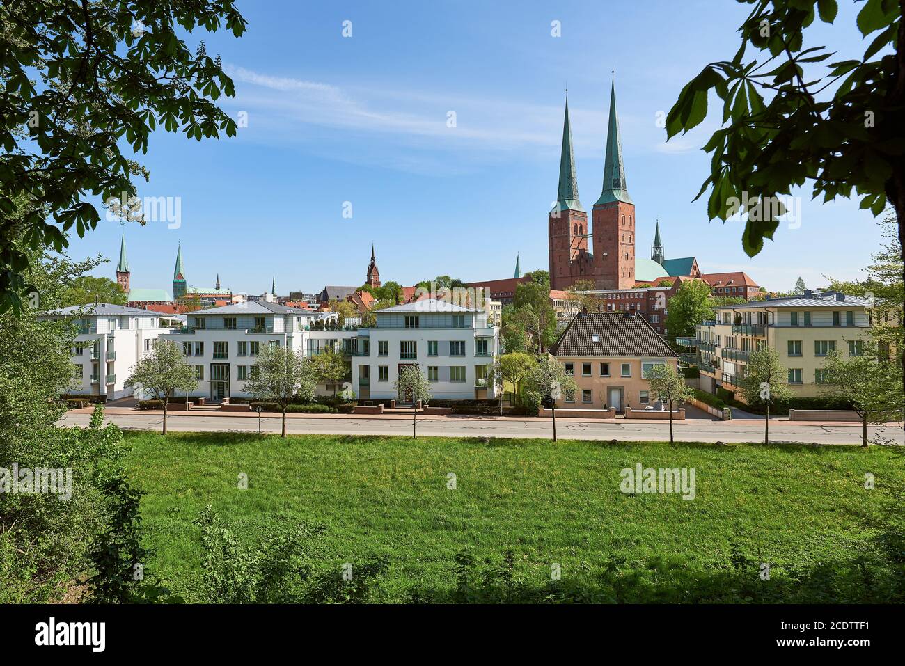 Lübeck, Germany, City View from South Stock Photo