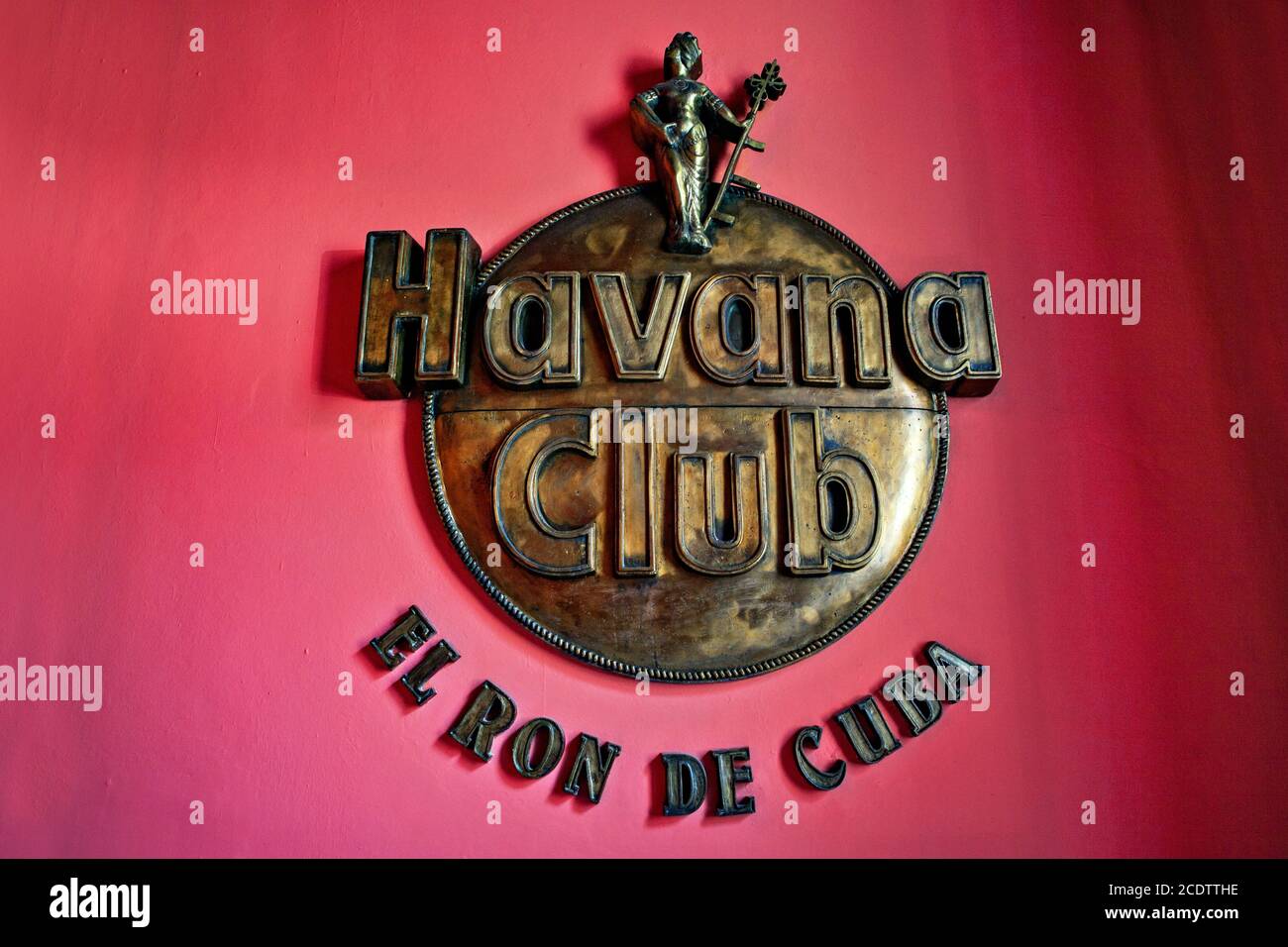 Havana Club museum sign in the entrance of the Museo del Ron (Rum Museum) in Havana. In the Museum t Stock Photo