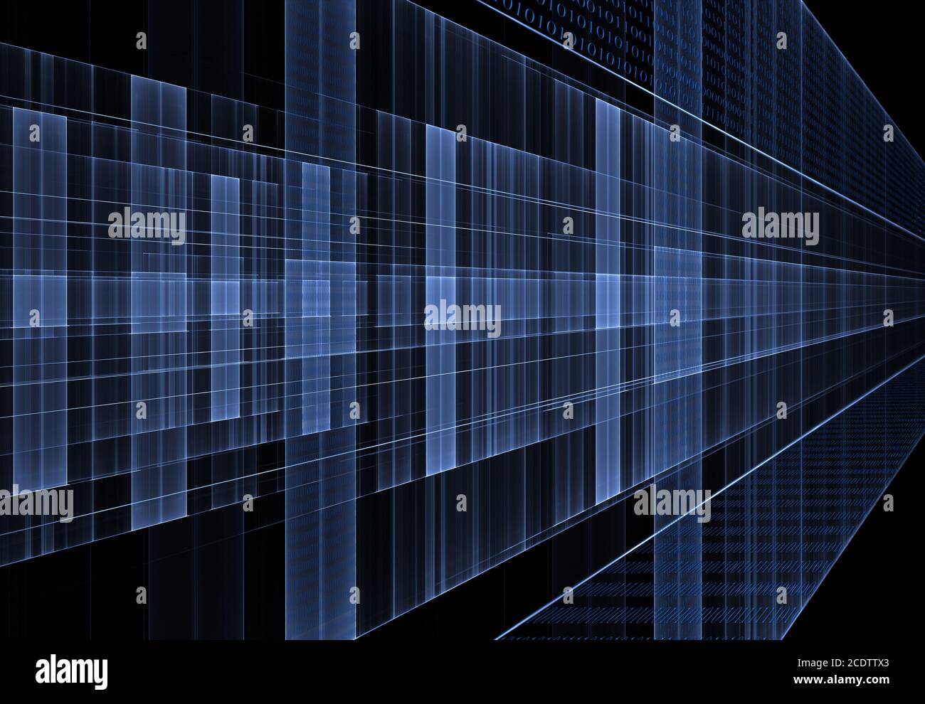 Binary Code, Internet Concept, Data Flow, Matrix Stock Photo