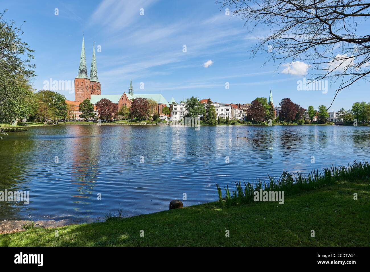 Cathedral and Church St. Aegidien, Lübeck, Germany Stock Photo