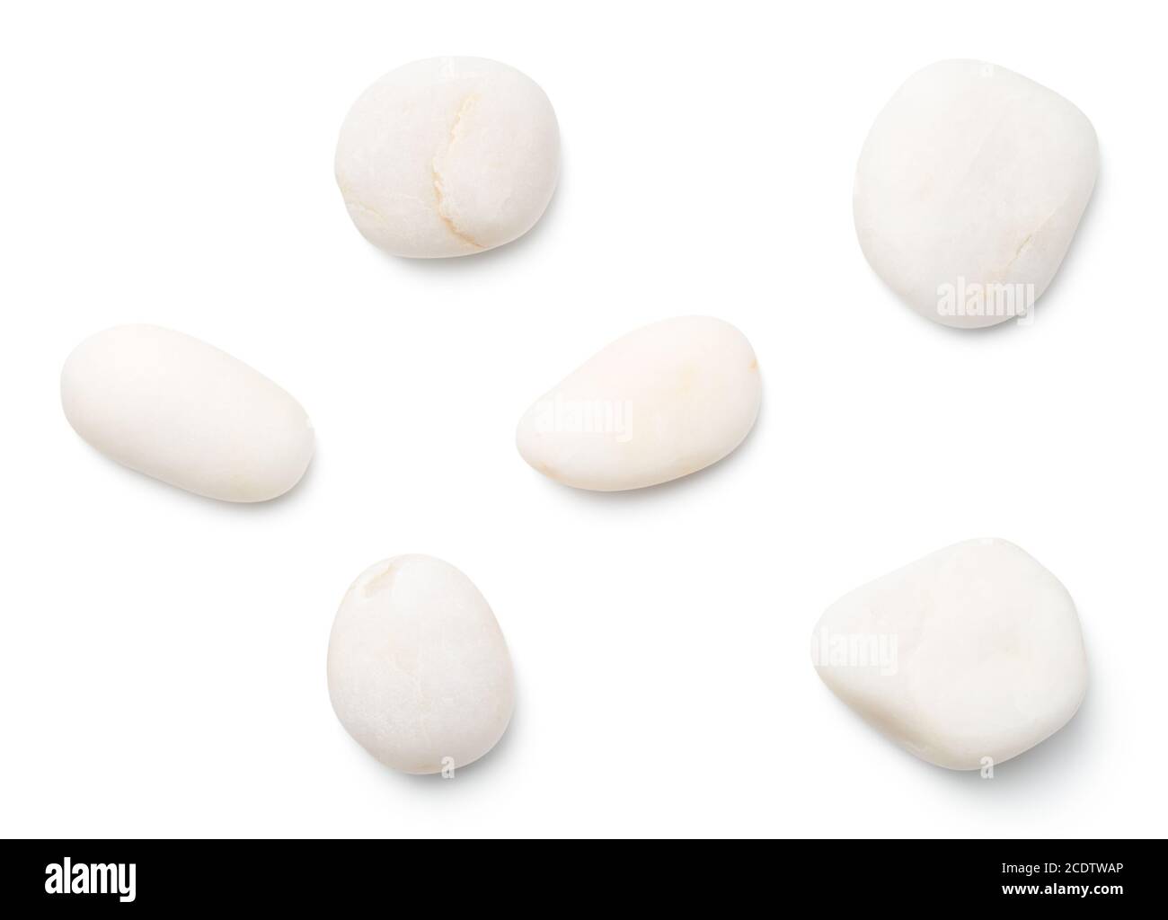 White Stones Isolated on White Background Stock Photo