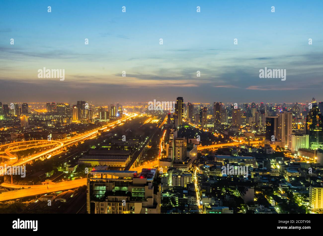 Bangkok city at twilight Stock Photo - Alamy