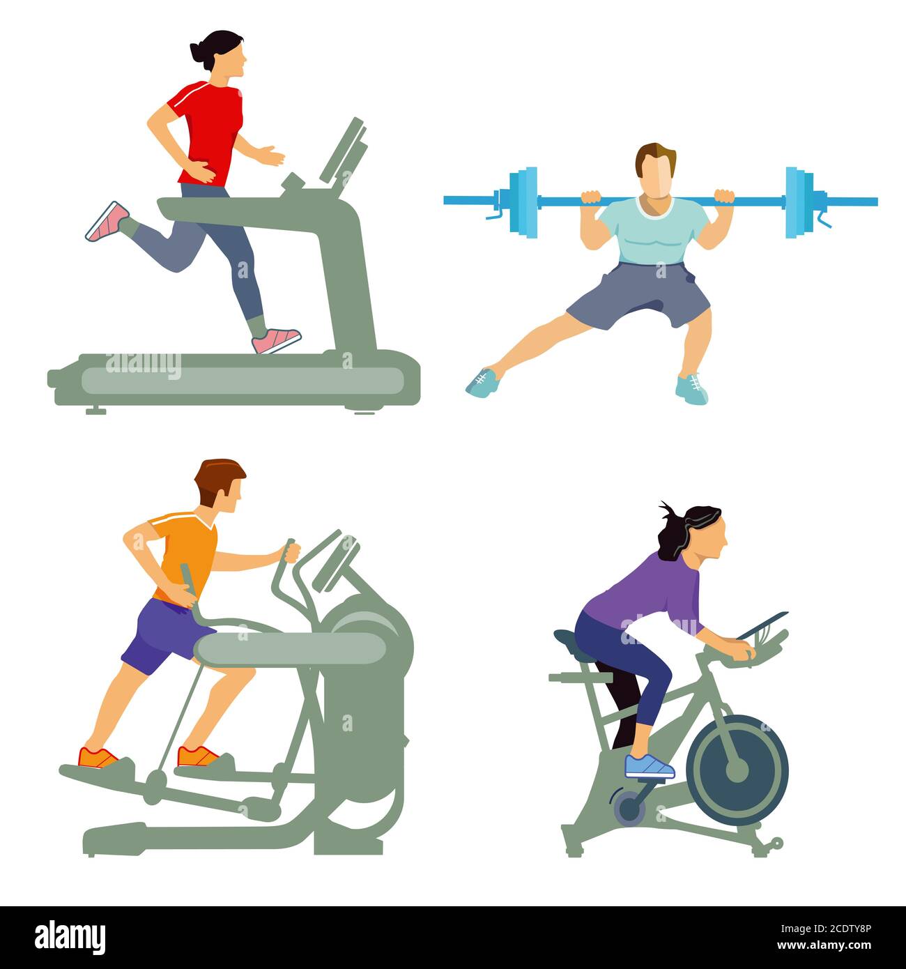 Gym with fitness equipment Stock Photo
