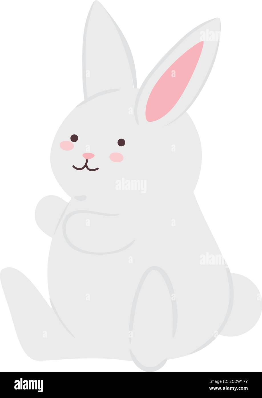 Isolated cute white rabbit cartoon vector design Stock Vector Image ...