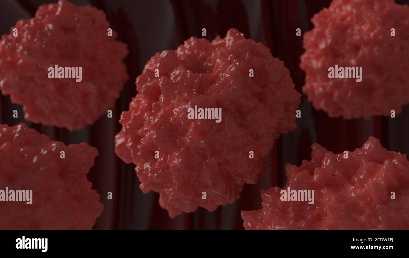 Red virus cells 3d illustration Stock Photo